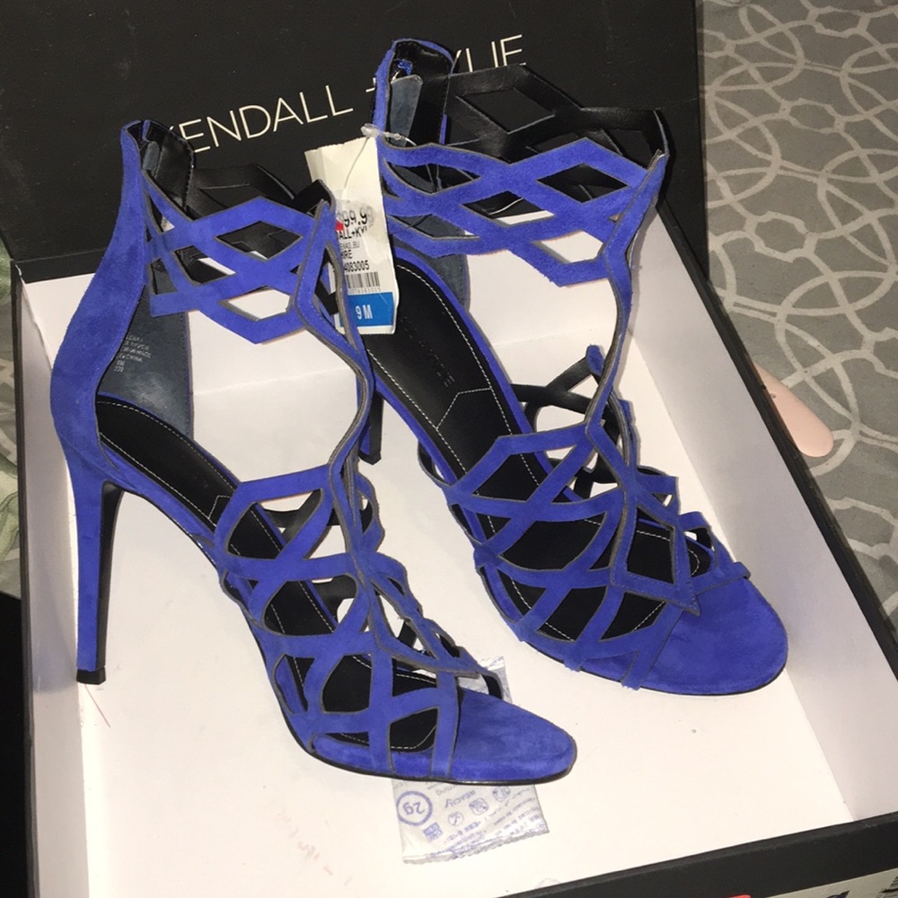 Kendall + Kylie blue suede heels